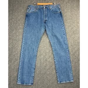 LEVI'S MENS 501 STRAIGHT LEG BUTTON FLY JEANS 38 X 34 Blue